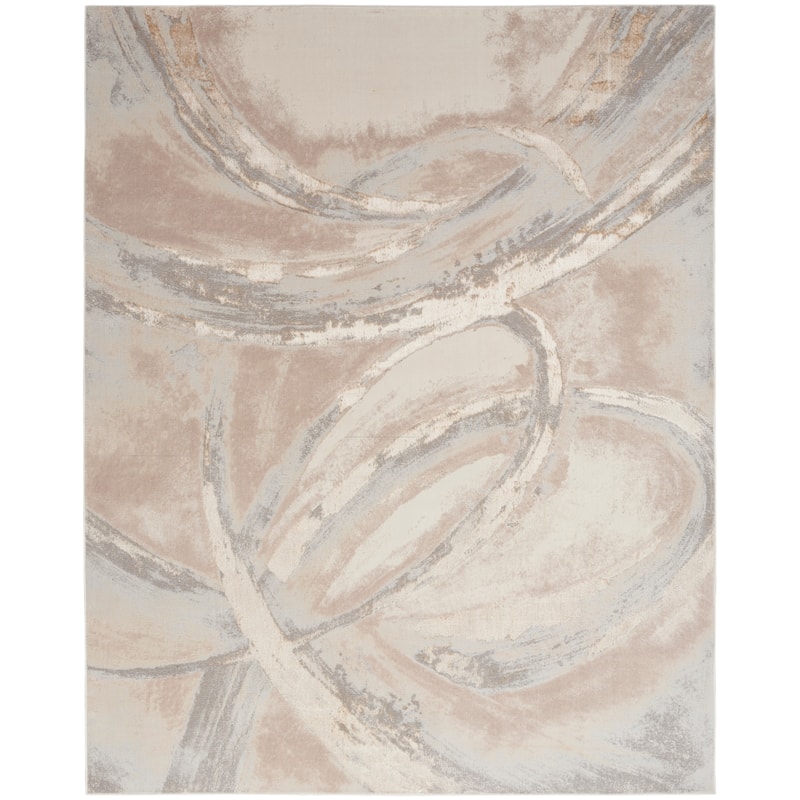 Inspire Me! Home Décor Brushstrokes Indoor only Abstract Area Rug - 12' x 15' - Beige/Grey