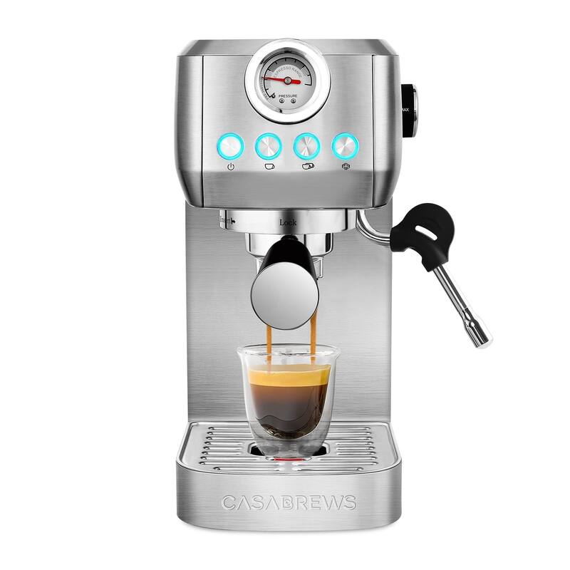 CASABREWS 20-Bar Espresso Coffee Machine with Powerful Steam Wand - Silver
