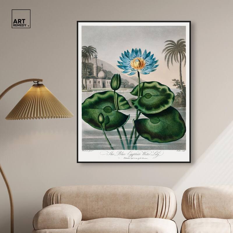 Blue Egyptian Water-Lily Canvas by Art Remedy