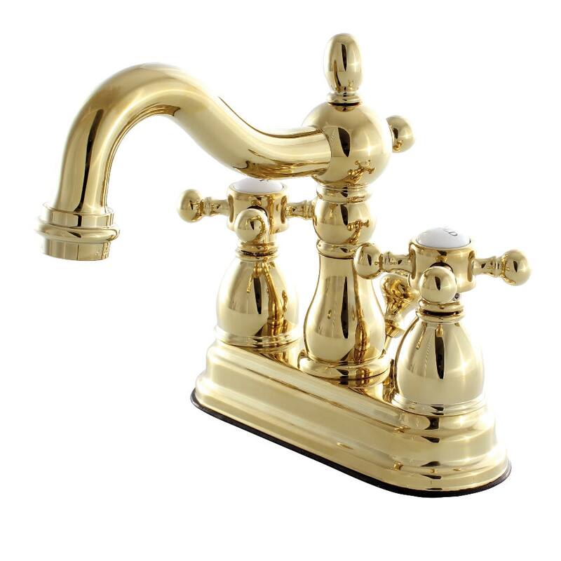 Kingston Brass Heritage 1.2 GPM Centerset Bathroom Faucet with Pop-Up - Polished Brass