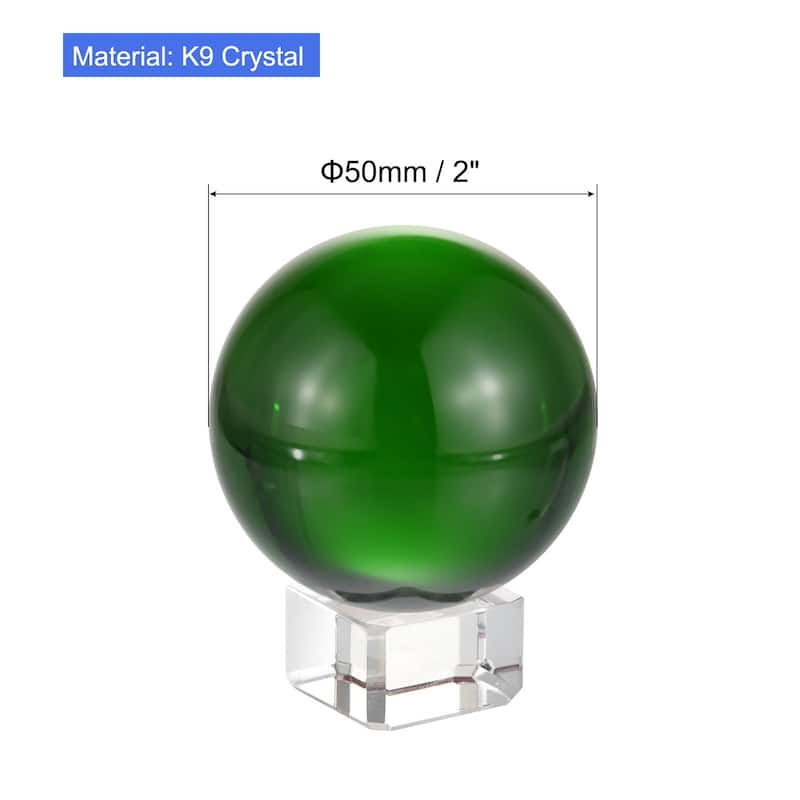 1Set K9 Crystal Ball Decorative Ball with Gift Box and Crystal Stand - Green - 2"