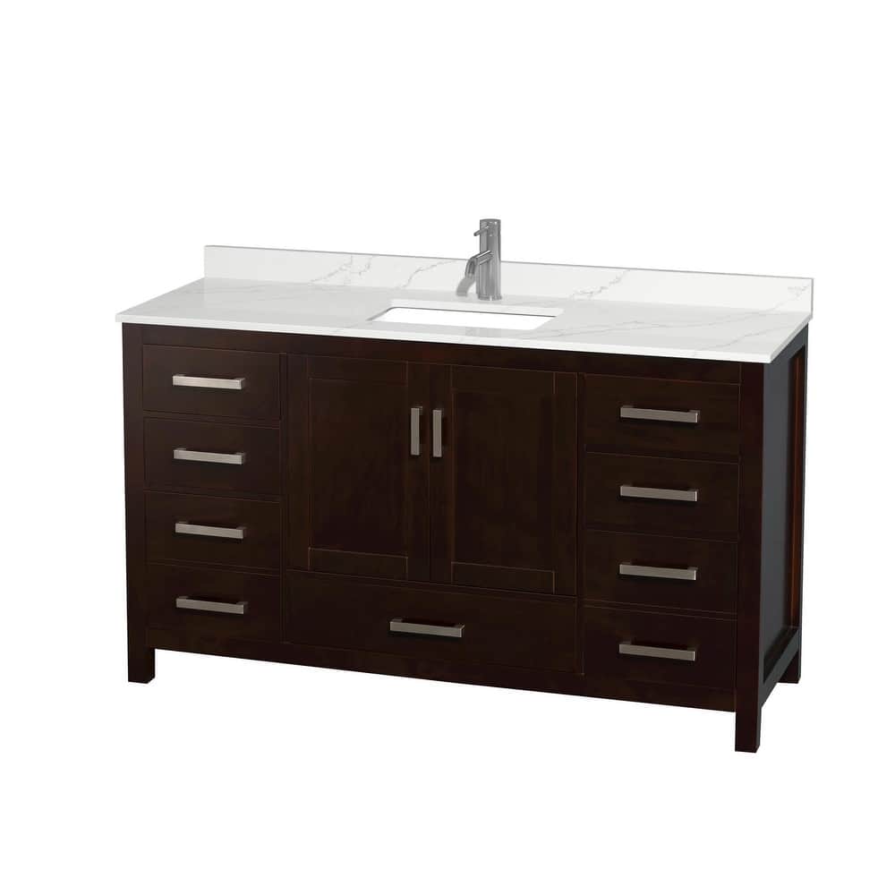 Sheffield 60-inch Single Vanity, Single Hole Quartz Top