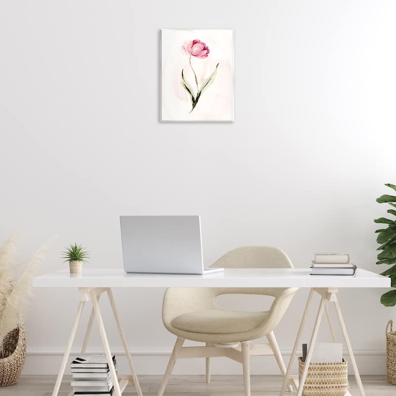 Stupell Modern Pink Blossom Sprig Wall Plaque Art Design By Kristen Brockmon