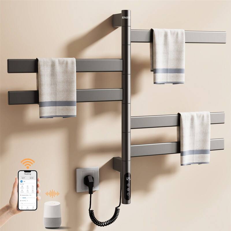Smart Rotating Heated Towel Rack for Bathroom,Towel Warmer