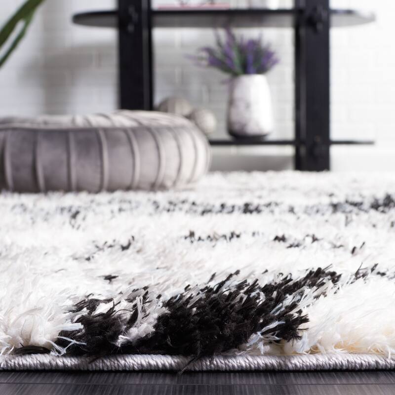 SAFAVIEH Lindsay Shag Nancie Modern Abstract 2-inch Thick Rug