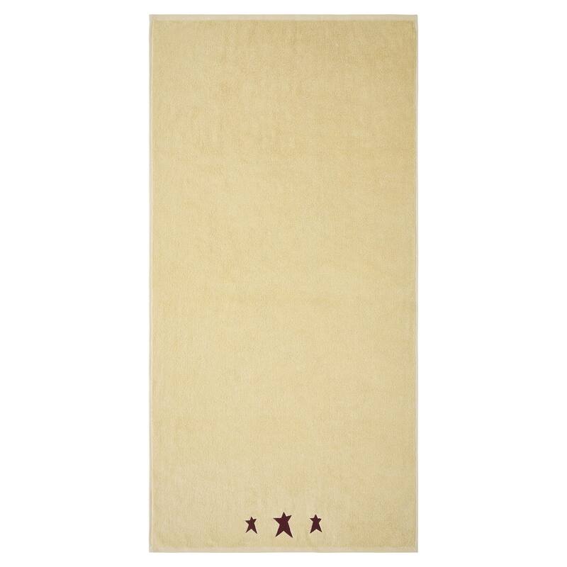 Burgundy Prim Stars Creme Bath Towel Set of 2 27x54