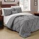 Swift Home Modern Pintuck Ultra-Soft Microfiber 3-Piece Bedding Comforter Set