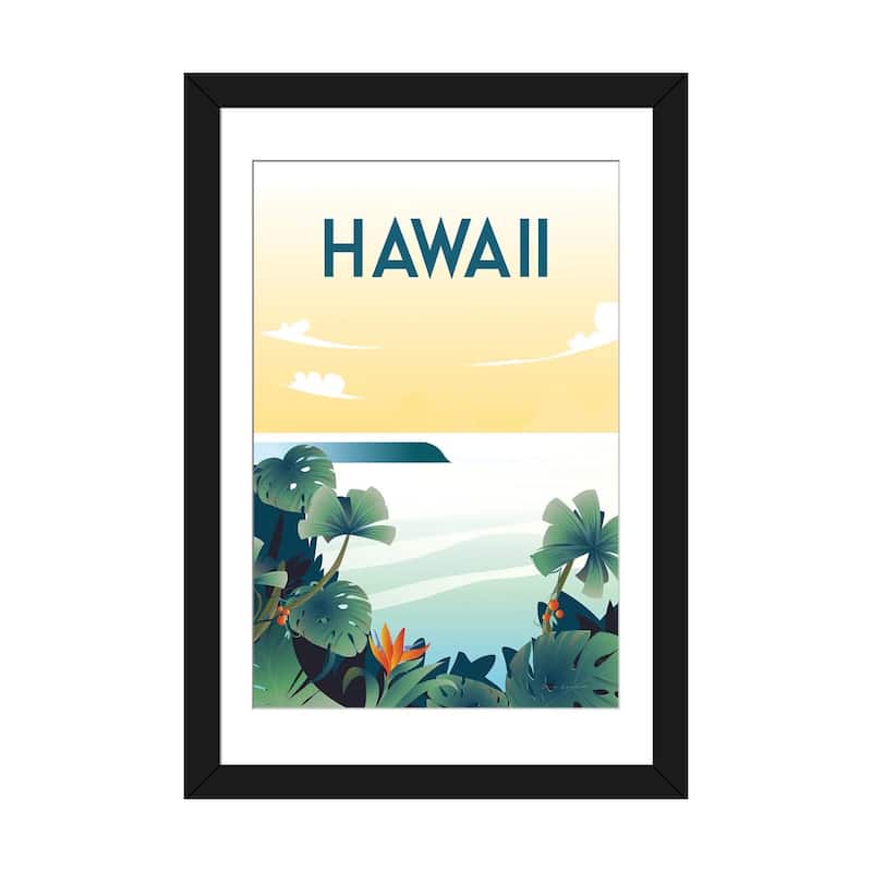 iCanvas "Hawaii" by Omar Escalante - Black - 32x24x1