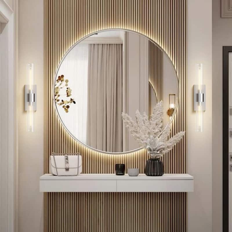 KAYLA Modern Glass Wall Sconces, Indoor Wall Lighting Wall Light Fixtures, Vanity Light with Glass Shade(2-Sets)