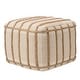 preview thumbnail 1 of 1, Remsen Handmade Striped Tan/ Cream Cylinder Pouf