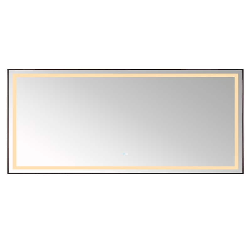 72" Rectangular LED Lighted Accent Bathroom/Vanity Wall Mirror - 72