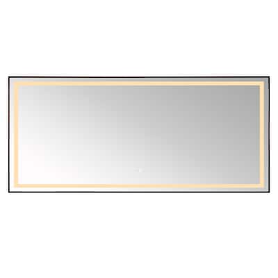 72" Rectangular LED Lighted Accent Bathroom/Vanity Wall Mirror - 72