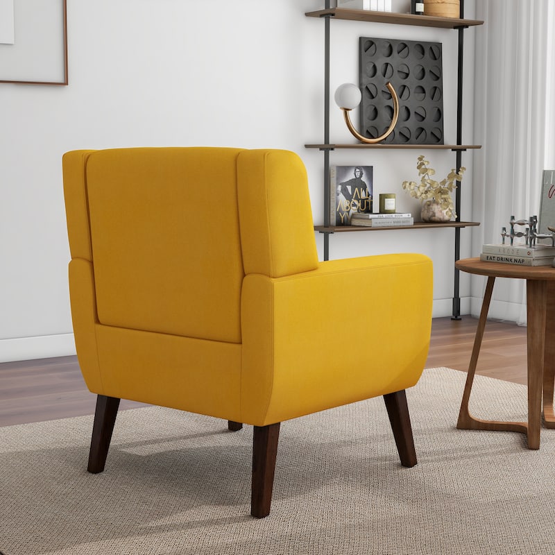 Modern Accent Chair Cotton Linen Upholstered Chair for Living Room