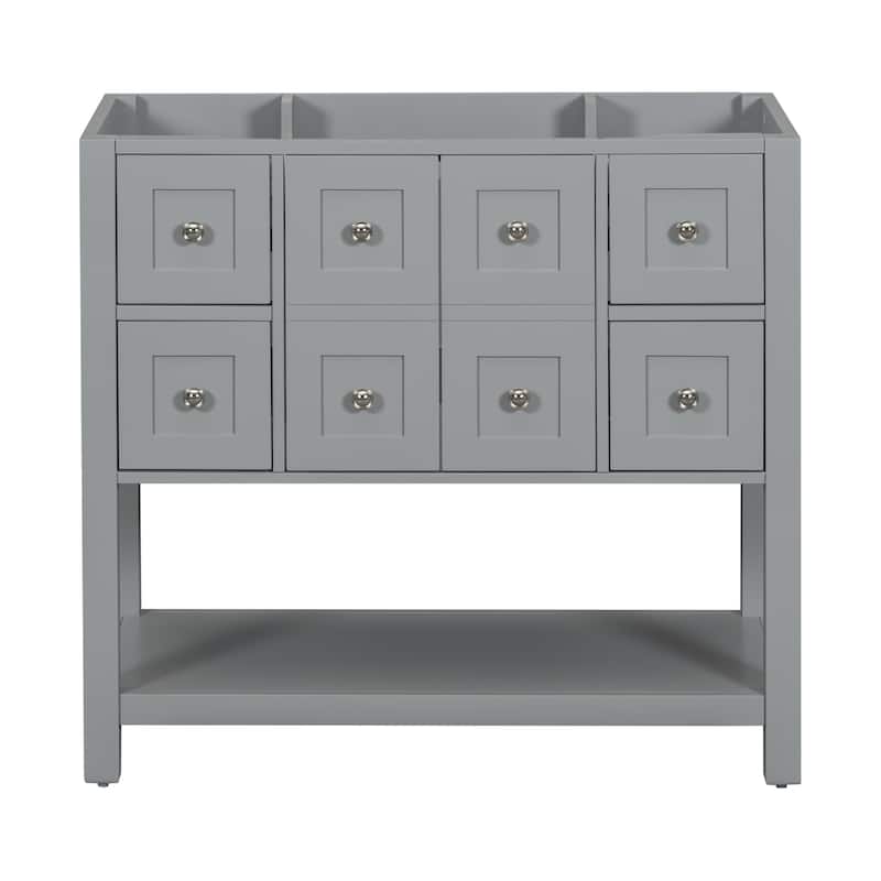 Bathroom Vanity Base with 4 Drawers & Soft Closing Doors(Without Sink)