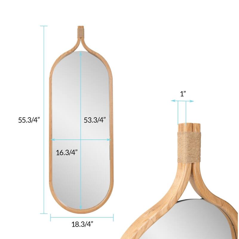 Ulah Oval Mirror - 55.3/4 X 18.3/4 X 1D