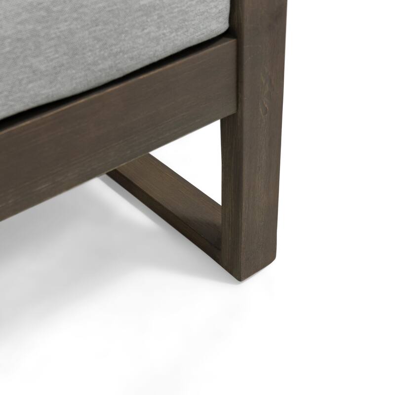 Roomfitters Belgian Outdoor Loveseat and Coffee Table Set, Modern Patio Furniture, Durable Acacia Wood Frame