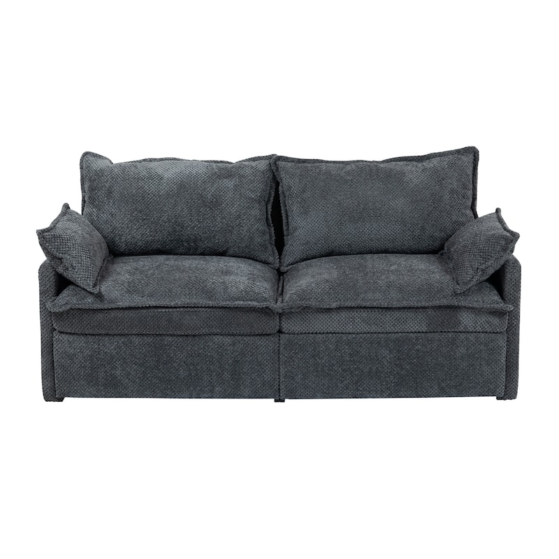 GDFStudio - Harper Lane Corduroy Convertible Sofa Bed with USB Charging & Side Storage for Cozy Apartment Living