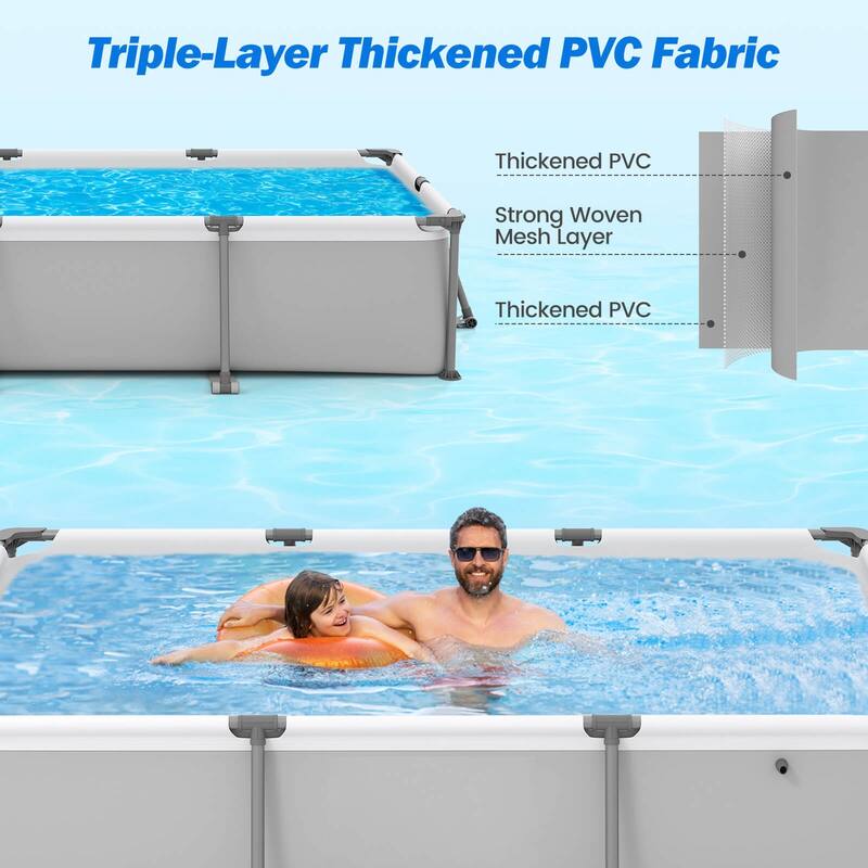 Costway 978 Gal Outdoor Family Swimming Pool with Metal Frame - See Details