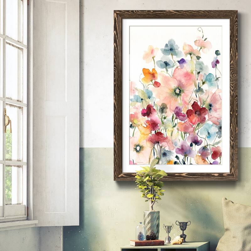 Poppies and Sweetpeas-Premium Framed Print - Ready to Hang