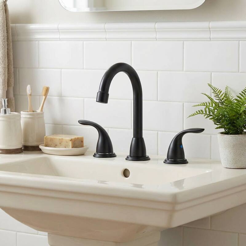 WOWOW 8 in. Widespread Double Handle Bathroom Faucet