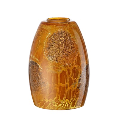 2.25 in. Lip Fitter Stone Crackle Glass Oblong Pendant Lamp Shade