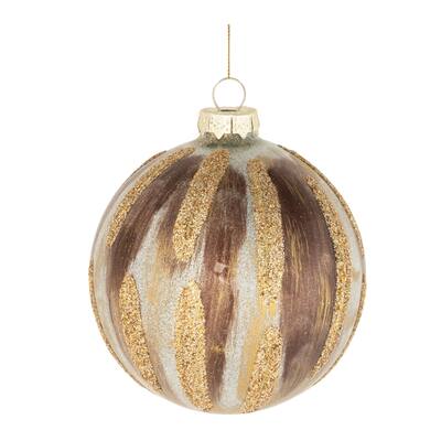 Glitter Painted Glass Ball Ornament (Set of 6) - N/A