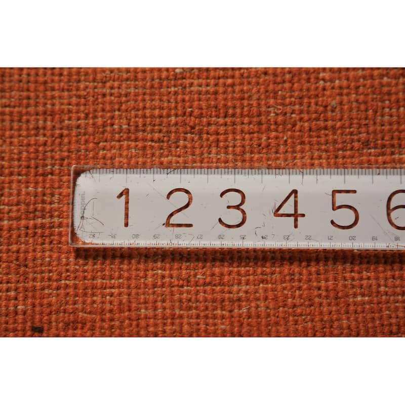 Orange Gabbeh Modern Rug Hand-Knotted Contemporary Wool Carpet - 3'10" x 5'10"