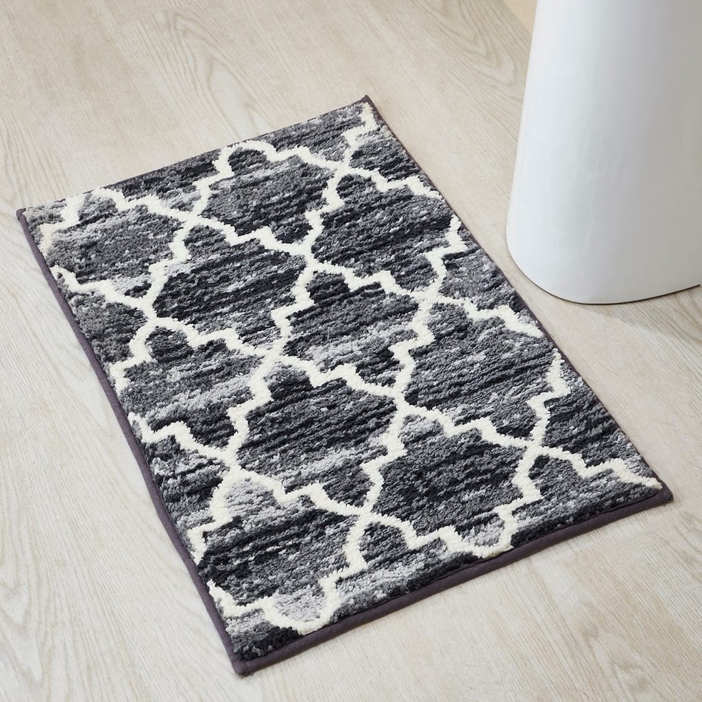 Better Trends Savio Collection 3 Pc Set Bathroom Rug - 100% Micro Polyester with Gel Foam Backing, Machine Washable Bath Mat