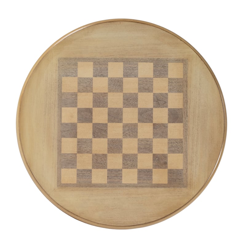 Colbert 22 in. W Round Wood Pedestal Game/Accent Table