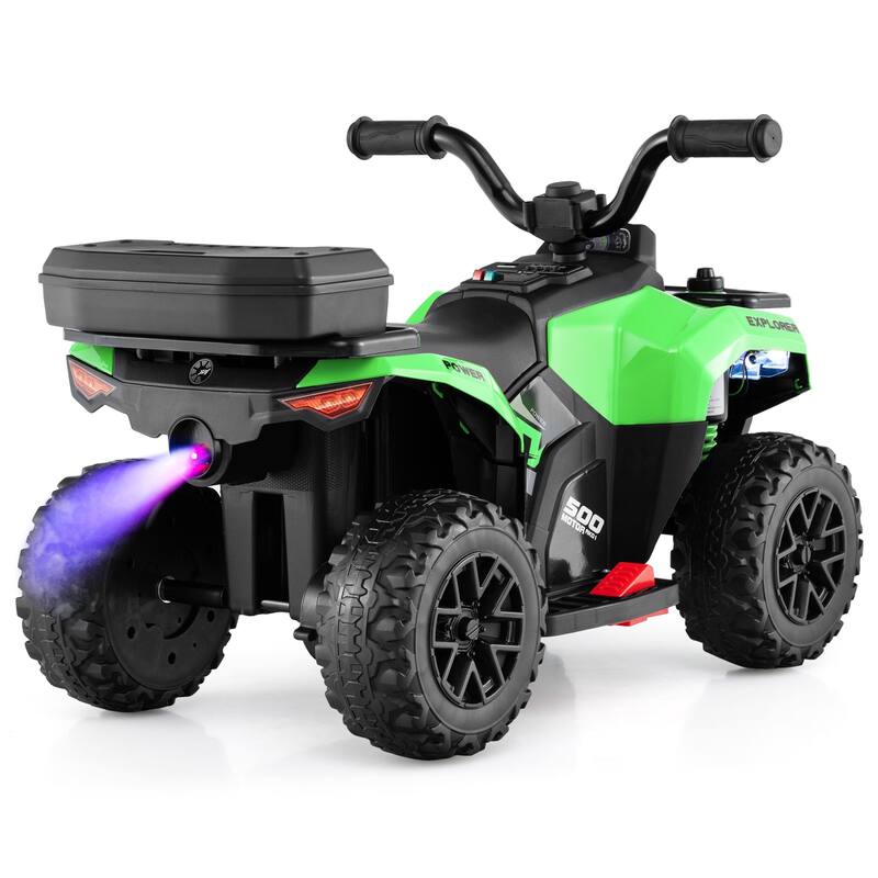 Gymax 6V Kids Ride On ATV w/ Music & Spray Function USB Port Storage