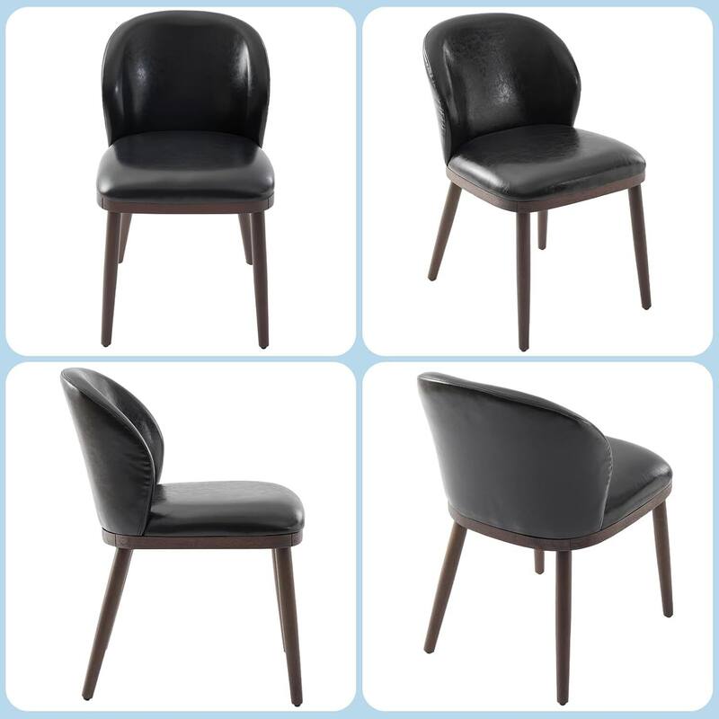 Upholstered Dining Chairs Set of 2, Kitchen Chair with Wooden Legs,Fabric Comfortable Seat