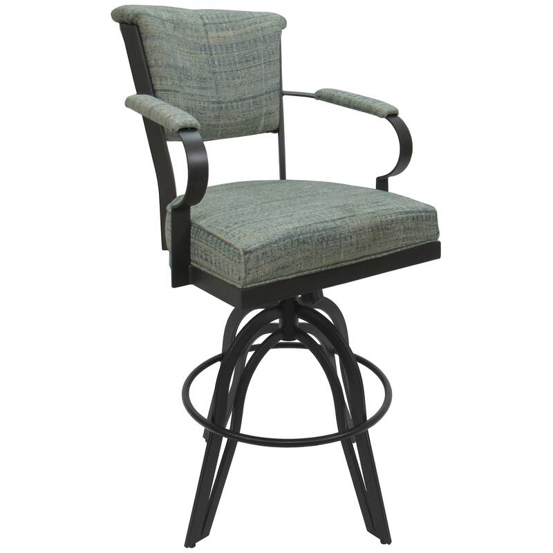 Miami Counter 26" or Bar 30" Metal Bar Stool on A Base - Watusi Aquatint - Grey - Bar Height