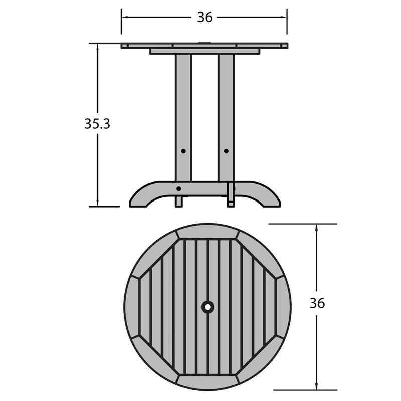Highwood 36" Round Counter Height Outdoor Table
