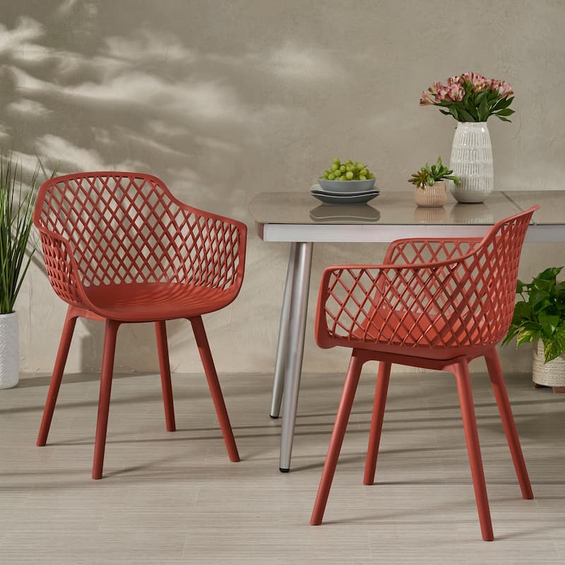 Poppy Outdoor Modern Dining Chair (Set of 2) by Christopher Knight Home
