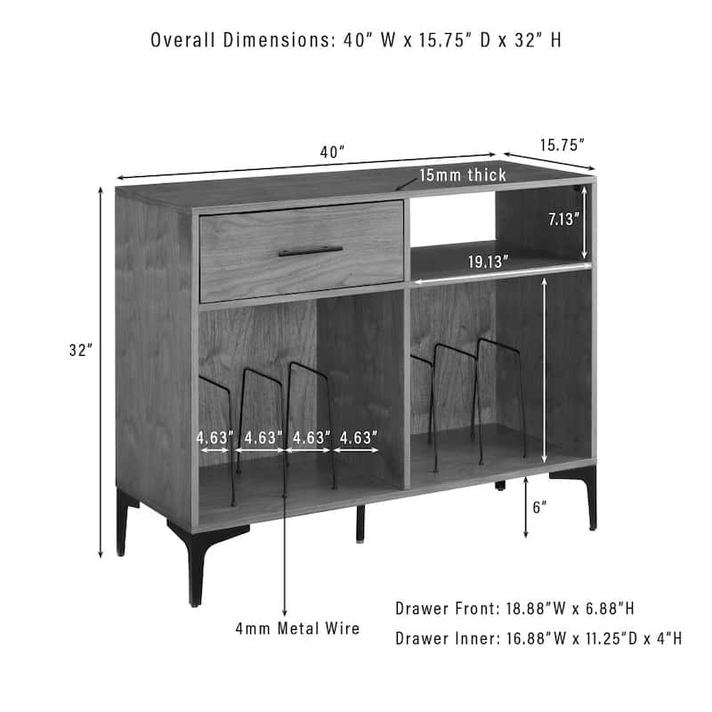 Crosley Sydney Record Storage Media Console