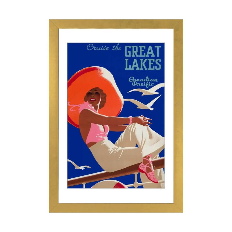 iCanvas "Cruise the Great Lakes Canadian Pacific" by Print Collection - Gold - 32x24x1