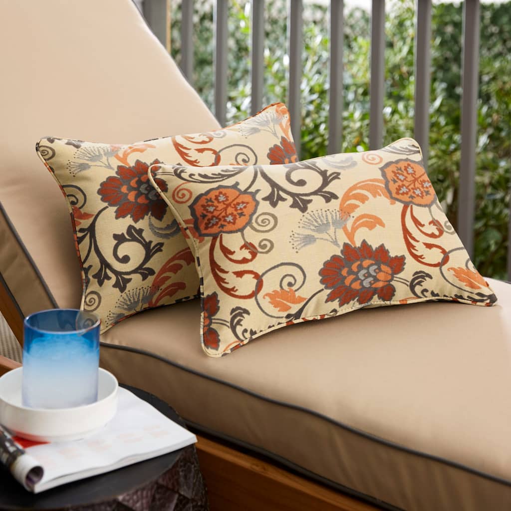 Sorra Home Sunbrella Elegance Marble Corded Indoor/ Outdoor Pillows (Set of 2)