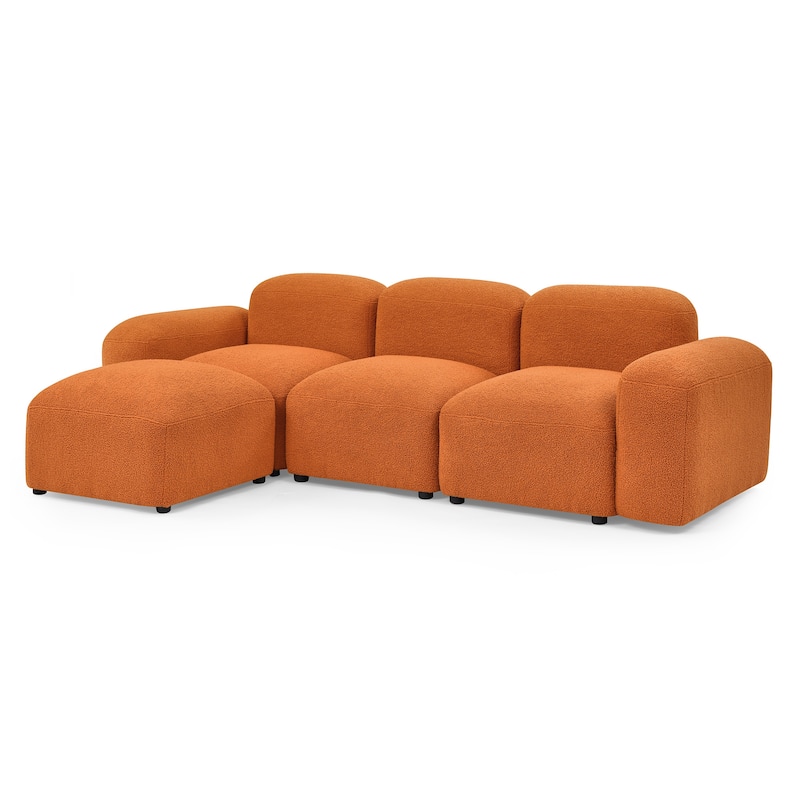 Lshape Modular Sectional Sofa Modern Loop Yarn Fabric Durable Diy