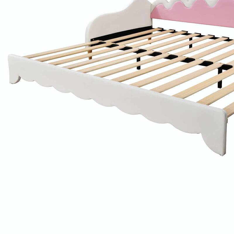 Modern Upholstered Princess Twin Extending Daybed with LED Lights