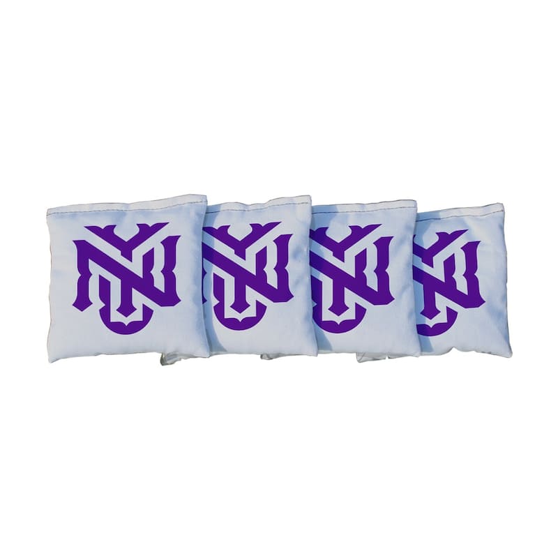 New York University NYU Bobcats White Cornhole Bags - All-Weather Resin Filled