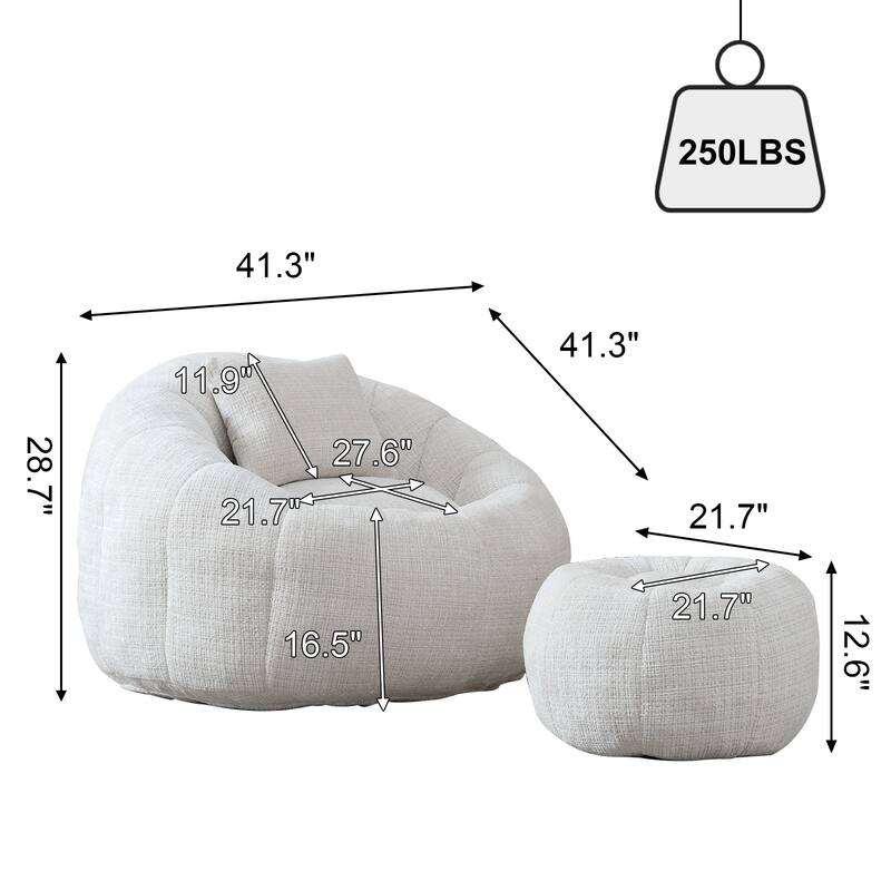Bean Bag Chairs With Ottoman for Living Room