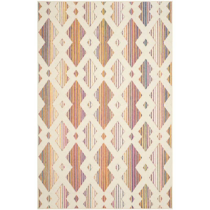 SAFAVIEH Havana Meggan Indoor/ Outdoor Waterproof Patio Backyard Rug - 6'7" x 9'6" - Natural/Multi