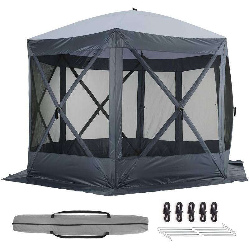 Pop-Up Canopy Sun Shelter with 6 Waterproof Sidewalls