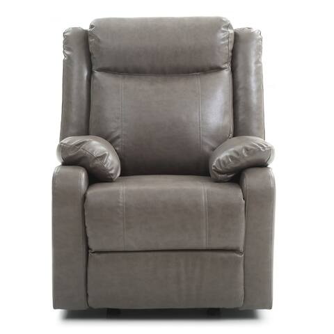 LYKE Home Grey Faux Leather Recliner