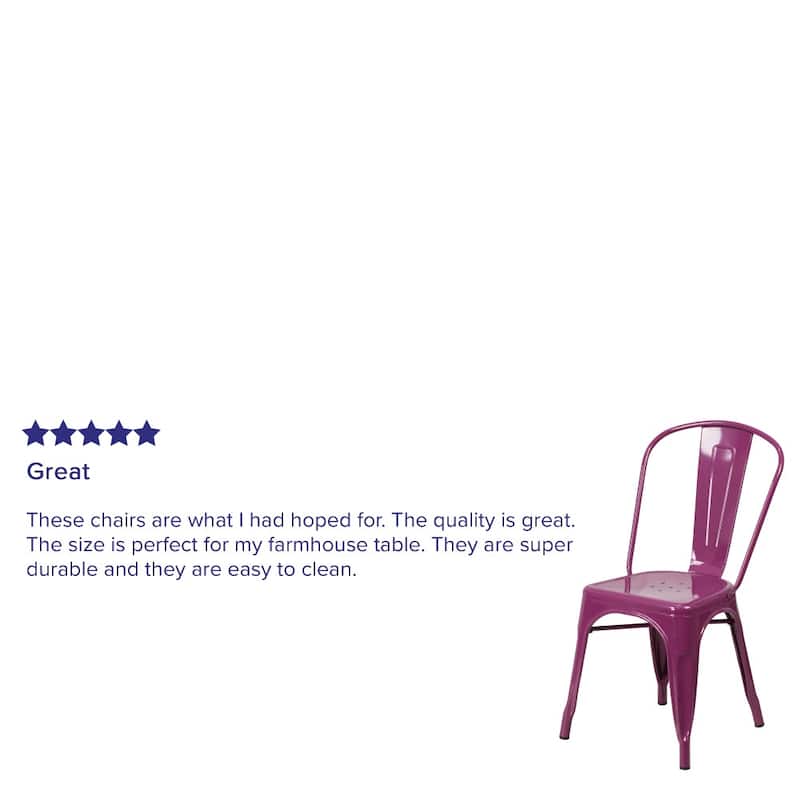 Metal Indoor/ Outdoor Stackable Bistro Chair (Set of 4)