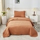 preview thumbnail 72 of 106, MarCielo 3 Piece Cotton Oversized Bedspread Quilt Set Tmonica Royal Orange - Twin