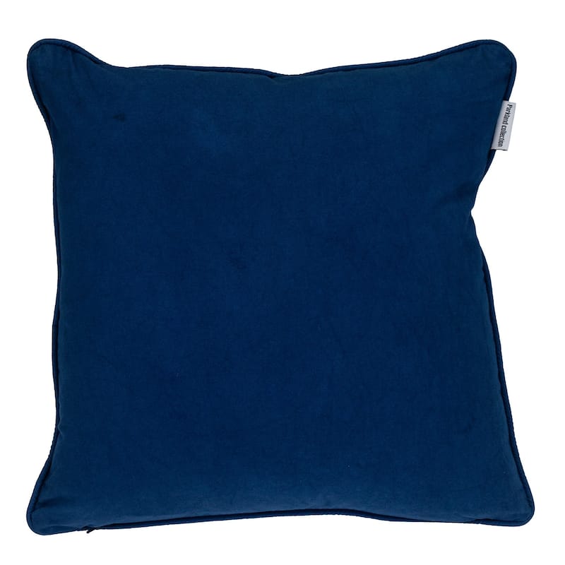 HomeRoots 18" X 18" Blue 100% Cotton Geometric Zippered Pillow