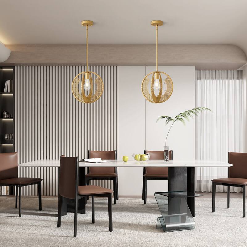12.6" In Golden Single Pendant Light - Brushed Brass