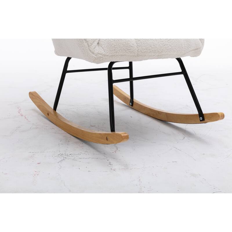 31.5" High Back Buttons Tufted Rocking Chair