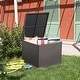 preview thumbnail 13 of 17, Outdoor Wicker Storage Box 90 Gallon Resin Deck Box Dark Brown